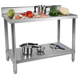 Table inox 100cm avec rebord